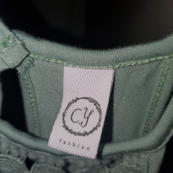 CY Boutique Sage Maxi Dress with Crochet Detail – Size Medium | NWOT - Picture 6 of 8